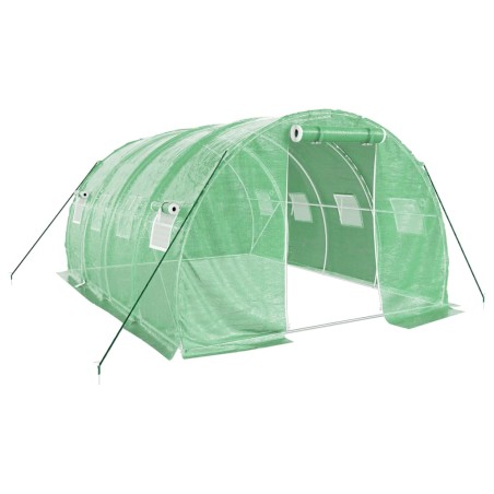 vidaXL Gewächshaus mit Stahlrahmen Grün 12 m² 4x3x2 m