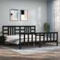 vidaXL Massivholzbett mit Kopfteil Schwarz 200x200 cm vidaXL Massivholzbett mit Kopfteil Schwarz 200x200 cm