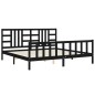 vidaXL Massivholzbett mit Kopfteil Schwarz 200x200 cm vidaXL Massivholzbett mit Kopfteil Schwarz 200x200 cm