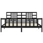 vidaXL Massivholzbett mit Kopfteil Schwarz 200x200 cm vidaXL Massivholzbett mit Kopfteil Schwarz 200x200 cm