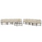 vidaXL 9-tlg. Garten-Lounge-Set mit Kissen Anthrazit Poly Rattan vidaXL 9-tlg. Garten-Lounge-Set mit Kissen Anthrazit Poly Rattan