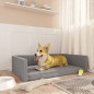 vidaXL Kofferraum-Hundebett Hellgrau 110x70 cm Leinenoptik vidaXL Kofferraum-Hundebett Hellgrau 110x70 cm Leinenoptik