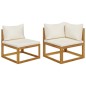vidaXL 2-tlg. Sofa-Set mit cremeweißen Kissen Akazie Massivholz vidaXL 2-tlg. Sofa-Set mit cremeweißen Kissen Akazie Massivholz