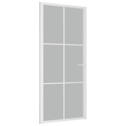 vidaXL Innentür 93x201,5 cm Weiß Mattglas und Aluminium