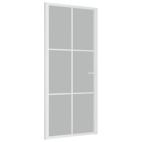 vidaXL Innentür 93x201,5 cm Weiß Mattglas und Aluminium