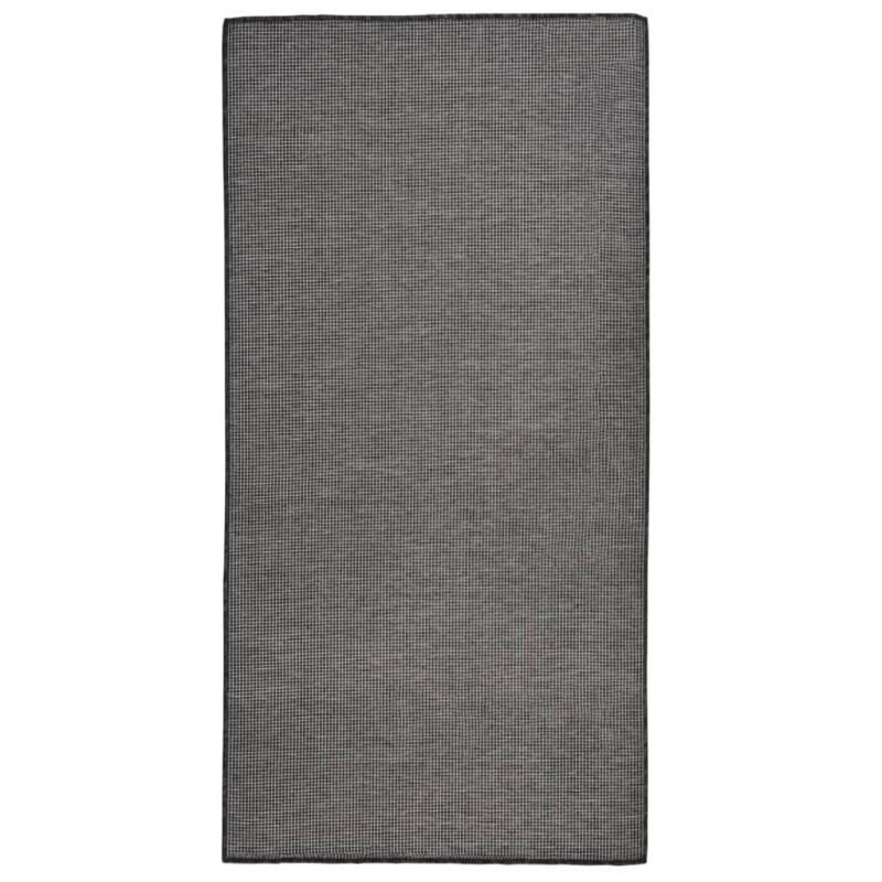 vidaXL Outdoor-Teppich Flachgewebe 100x200 cm Grau vidaXL Outdoor-Teppich Flachgewebe 100x200 cm Grau