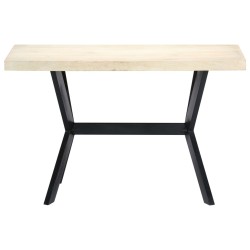 vidaXL Esstisch Weiß 120x60x75 cm Massivholz Mango