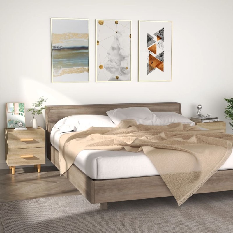 vidaXL Nachttische 2 Stk. Sonoma-Eiche 40x35x47,5 cm vidaXL Nachttische 2 Stk. Sonoma-Eiche 40x35x47,5 cm
