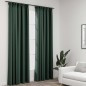 vidaXL Verdunkelungsvorhänge Haken Leinenoptik 2 Stk. Grün 140x245 cm vidaXL Verdunkelungsvorhänge Haken Leinenoptik 2 Stk. Grün 140x245 cm