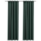 vidaXL Verdunkelungsvorhänge Haken Leinenoptik 2 Stk. Grün 140x245 cm vidaXL Verdunkelungsvorhänge Haken Leinenoptik 2 Stk. Grün 140x245 cm