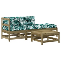 vidaXL 4-tlg. Garten-Lounge-Set mit Kissen Kiefernholz Imprägniert