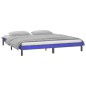 vidaXL Massivholzbett mit LEDs Grau 160x200 cm vidaXL Massivholzbett mit LEDs Grau 160x200 cm