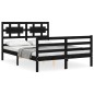 vidaXL Massivholzbett mit Kopfteil Schwarz 120x200 cm vidaXL Massivholzbett mit Kopfteil Schwarz 120x200 cm
