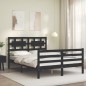 vidaXL Massivholzbett mit Kopfteil Schwarz 120x200 cm vidaXL Massivholzbett mit Kopfteil Schwarz 120x200 cm