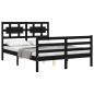 vidaXL Massivholzbett mit Kopfteil Schwarz 120x200 cm vidaXL Massivholzbett mit Kopfteil Schwarz 120x200 cm