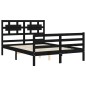 vidaXL Massivholzbett mit Kopfteil Schwarz 120x200 cm vidaXL Massivholzbett mit Kopfteil Schwarz 120x200 cm