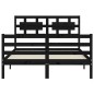 vidaXL Massivholzbett mit Kopfteil Schwarz 120x200 cm vidaXL Massivholzbett mit Kopfteil Schwarz 120x200 cm