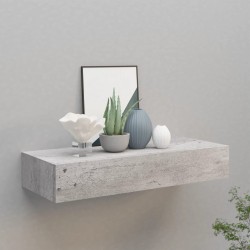 vidaXL Wand-Schubladenregal Betongrau 60x23,5x10 cm MDF