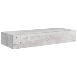 vidaXL Wand-Schubladenregal Betongrau 60x23,5x10 cm MDF