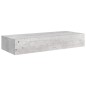 vidaXL Wand-Schubladenregal Betongrau 60x23,5x10 cm MDF vidaXL Wand-Schubladenregal Betongrau 60x23,5x10 cm MDF