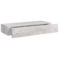 vidaXL Wand-Schubladenregal Betongrau 60x23,5x10 cm MDF vidaXL Wand-Schubladenregal Betongrau 60x23,5x10 cm MDF