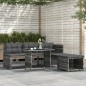 4-tlg. Garten-Essgruppe mit Kissen Grau Poly Rattan 4-tlg. Garten-Essgruppe mit Kissen Grau Poly Rattan