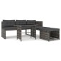 4-tlg. Garten-Essgruppe mit Kissen Grau Poly Rattan 4-tlg. Garten-Essgruppe mit Kissen Grau Poly Rattan
