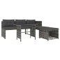 4-tlg. Garten-Essgruppe mit Kissen Grau Poly Rattan 4-tlg. Garten-Essgruppe mit Kissen Grau Poly Rattan