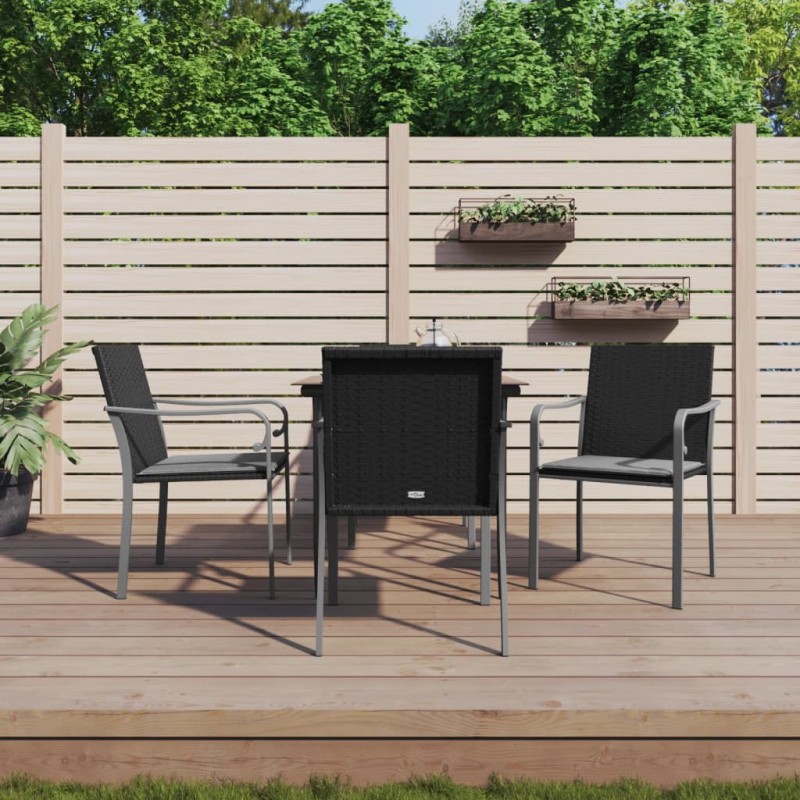 vidaXL 5-tlg. Garten-Essgruppe mit Kissen Poly Rattan und Stahl vidaXL 5-tlg. Garten-Essgruppe mit Kissen Poly Rattan und Stahl