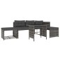 4-tlg. Garten-Essgruppe mit Kissen Grau Poly Rattan 4-tlg. Garten-Essgruppe mit Kissen Grau Poly Rattan