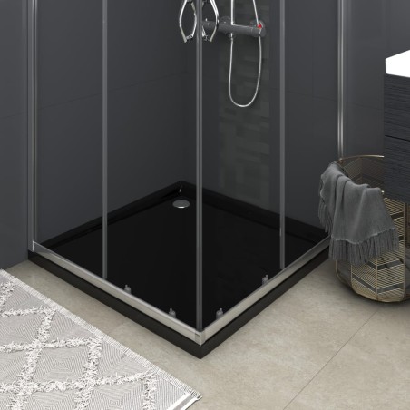 vidaXL Duschtasse ABS Quadratisch Schwarz 80x80 cm 
