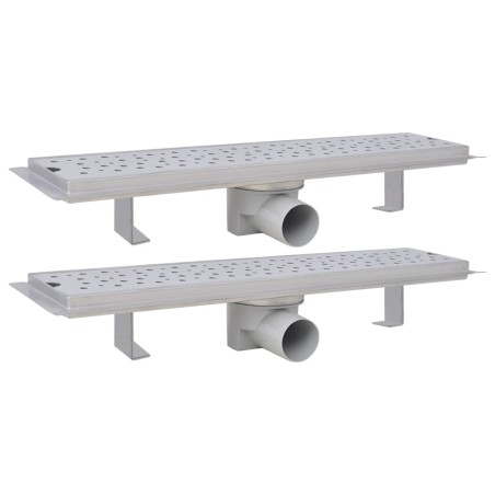 vidaXL Lineare Duschrinnen 2 Stk. Blasen 530 x 140 mm Edelstahl