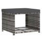 4-tlg. Garten-Essgruppe mit Kissen Grau Poly Rattan 4-tlg. Garten-Essgruppe mit Kissen Grau Poly Rattan