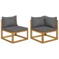vidaXL 2-tlg. Sofa-Set mit dunkelgrauen Kissen Akazie Massivholz vidaXL 2-tlg. Sofa-Set mit dunkelgrauen Kissen Akazie Massivholz