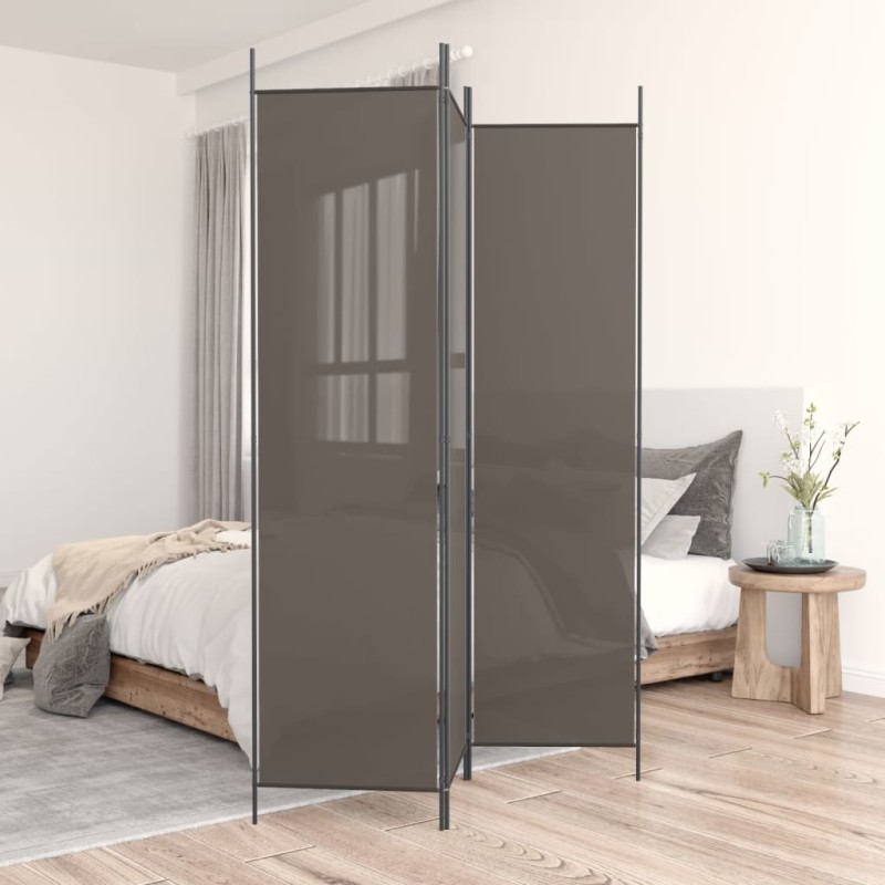 vidaXL 3-tlg. Paravent Anthrazit 150x220 cm Stoff vidaXL 3-tlg. Paravent Anthrazit 150x220 cm Stoff