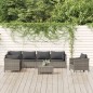vidaXL 8-tlg. Garten-Lounge-Set mit Kissen Grau Poly Rattan vidaXL 8-tlg. Garten-Lounge-Set mit Kissen Grau Poly Rattan