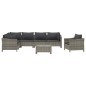 vidaXL 8-tlg. Garten-Lounge-Set mit Kissen Grau Poly Rattan vidaXL 8-tlg. Garten-Lounge-Set mit Kissen Grau Poly Rattan