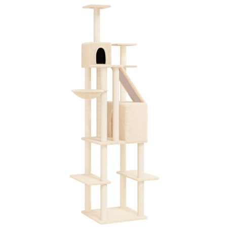 vidaXL Kratzbaum mit Sisal-Kratzsäulen Creme 201 cm