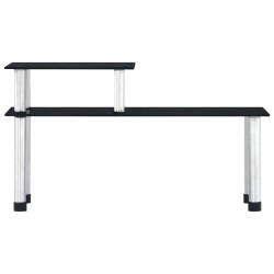 vidaXL Küchenregal Schwarz 45×16×26 cm Hartglas