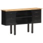 vidaXL Sideboard 110x30x65 cm Raues Mango-Massivholz und Stahl vidaXL Sideboard 110x30x65 cm Raues Mango-Massivholz und Stahl