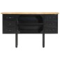 vidaXL Sideboard 110x30x65 cm Raues Mango-Massivholz und Stahl vidaXL Sideboard 110x30x65 cm Raues Mango-Massivholz und Stahl