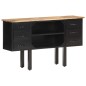 vidaXL Sideboard 110x30x65 cm Raues Mango-Massivholz und Stahl vidaXL Sideboard 110x30x65 cm Raues Mango-Massivholz und Stahl
