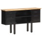 vidaXL Sideboard 110x30x65 cm Raues Mango-Massivholz und Stahl vidaXL Sideboard 110x30x65 cm Raues Mango-Massivholz und Stahl