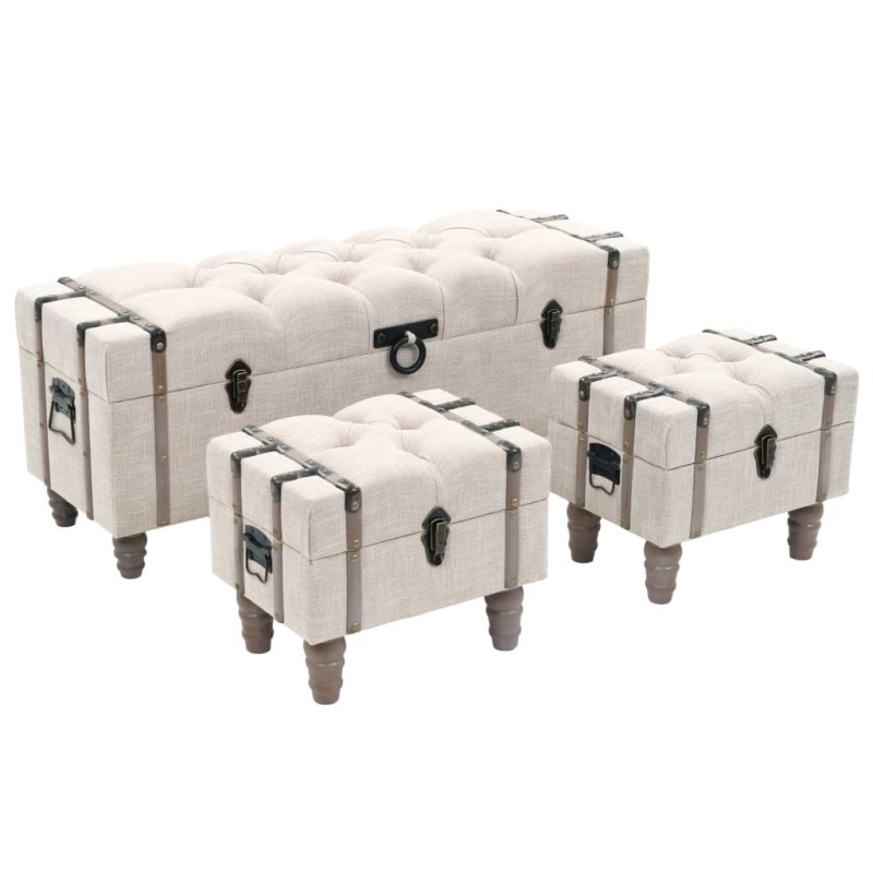 vidaXL Aufbewahrungsbank-Set 3-tlg. Massivholz und Stahl 112x37x45 cm vidaXL Aufbewahrungsbank-Set 3-tlg. Massivholz und Stahl 112x37x45 cm