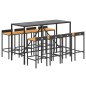 vidaXL 9-tlg. Gartenbar-Set Schwarz Poly Rattan & Massivholz Akazie vidaXL 9-tlg. Gartenbar-Set Schwarz Poly Rattan & Massivholz Akazie