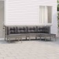 vidaXL 6-tlg. Garten-Lounge-Set mit Kissen Grau Poly Rattan vidaXL 6-tlg. Garten-Lounge-Set mit Kissen Grau Poly Rattan