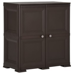 vidaXL Kunststoffschrank 79x43x85,5 cm Holzdesign Braun