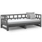 vidaXL Tagesbett Ausziehbar Grau Massivholz Kiefer 2x(90x200) cm vidaXL Tagesbett Ausziehbar Grau Massivholz Kiefer 2x(90x200) cm