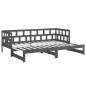 vidaXL Tagesbett Ausziehbar Grau Massivholz Kiefer 2x(90x200) cm vidaXL Tagesbett Ausziehbar Grau Massivholz Kiefer 2x(90x200) cm