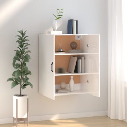 vidaXL Hängeschrank Hochglanz-Weiß 69,5x34x90 cm Holzwerkstoff